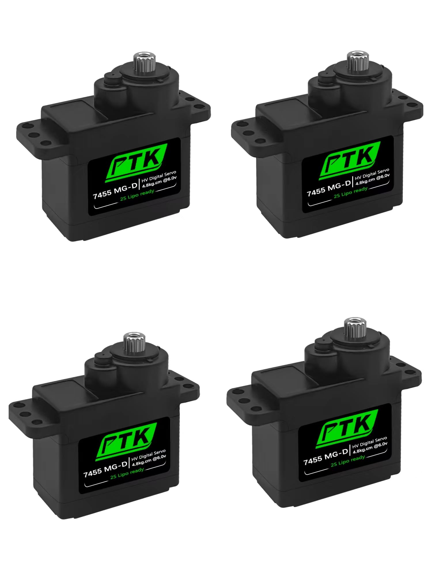 PTK 7455 MG-D 9g Digital Servo with Metal Gears for RC Aircraft, Helicopters, Fixed-Wing Models and Cars (4pcs)