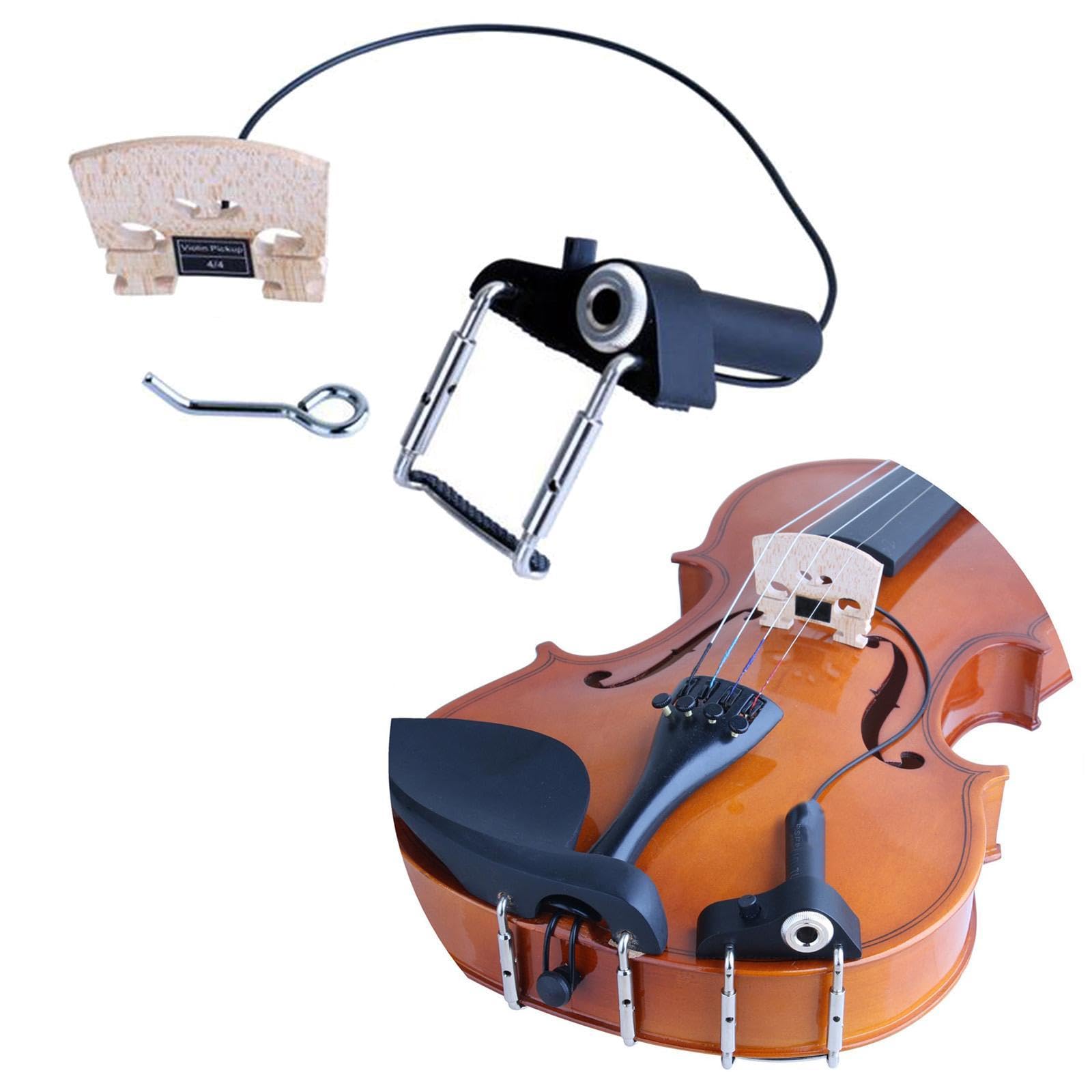 MagiDeal Pickup per violino, pickup per microfono a contatto piezoelettrico passivo, controllo del volume per banjo per chitarra