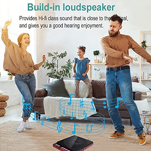 Portable Cd Player With Speaker, 1500Mah Lithium Battery Rechargeable Compact Disc Player With Double Headphones Jack Support Shockproof/Anti-Skip Protection Lcd Display For Home, Car & Travel… #TOP2
