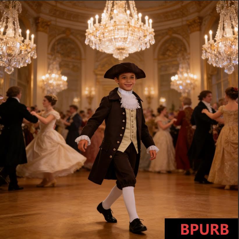 Image of BPURB Rococo Boy Colonial Costume Patriotic Boy Costume Deluxe Thomas Jefferson George Washington Alexander Hamilton Costume