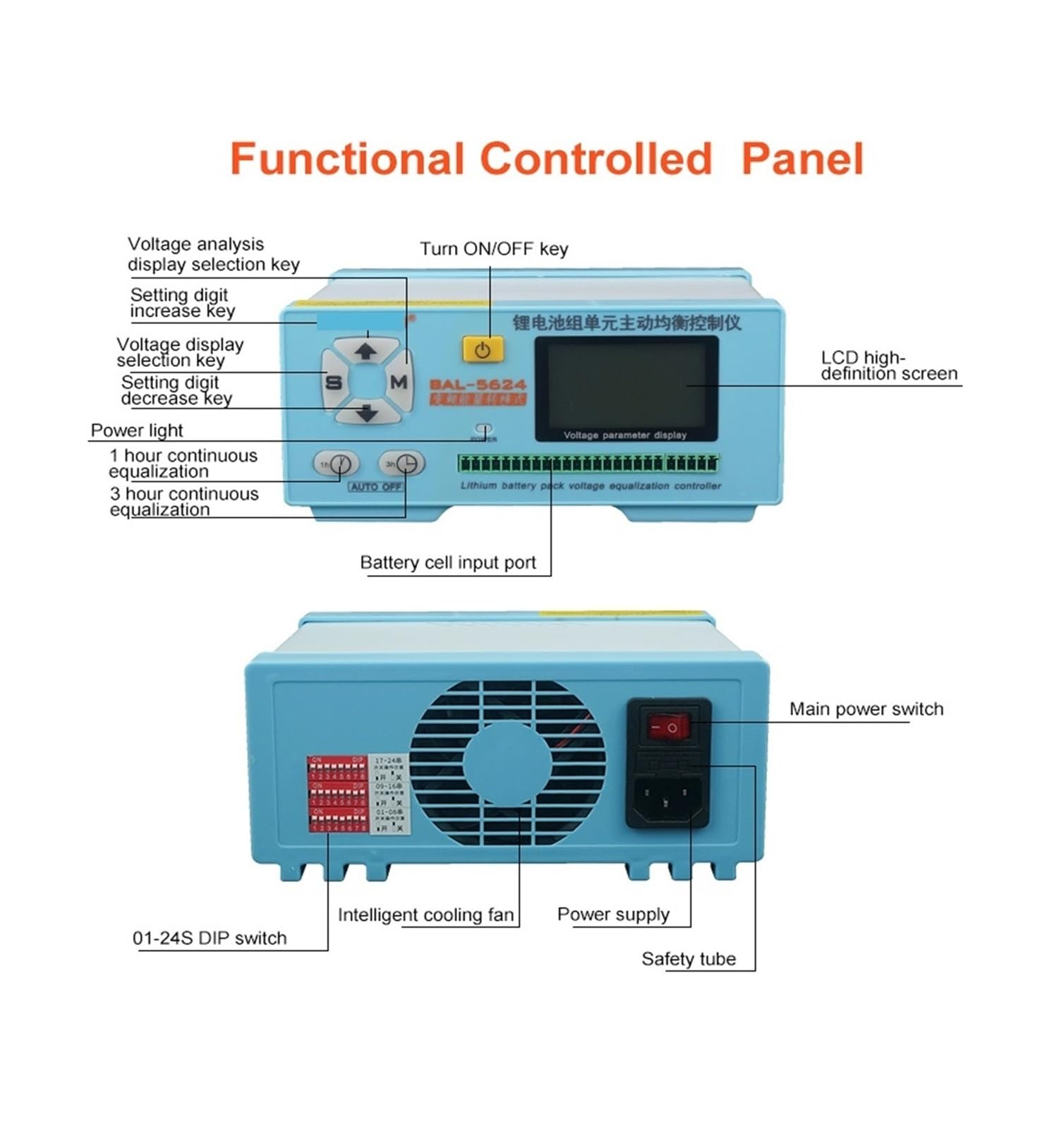Tester per batterie, 5A Analizzatore digitale capacità batteria | Offre test di tensione, analisi della capacità; ideale per manutenzione e diagnostica delle batterie.