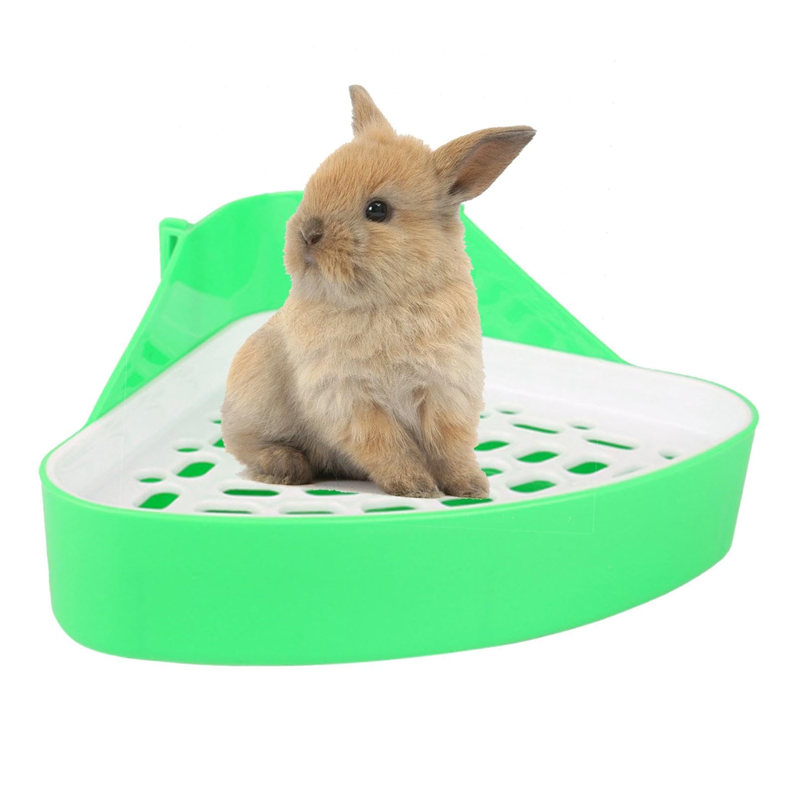 Rabbit Litter, Rabbit Toilet Corner Triangular Potty Trainer, Rabbit Litter Toilet, Small Animal Toilet Corner Toilet for Guinea Pigs, Rabbits, Chinchillas, Hamsters, Ferrets, Small Animals โ image 1