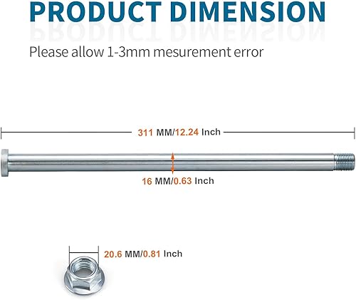 Miniatura 4 de Brazo oscilante EJE Pivote Perno y tuerca para Yamaha Raptor 700 700R YFM700 YFM700R 2006-2023 5LP-22141-00-00