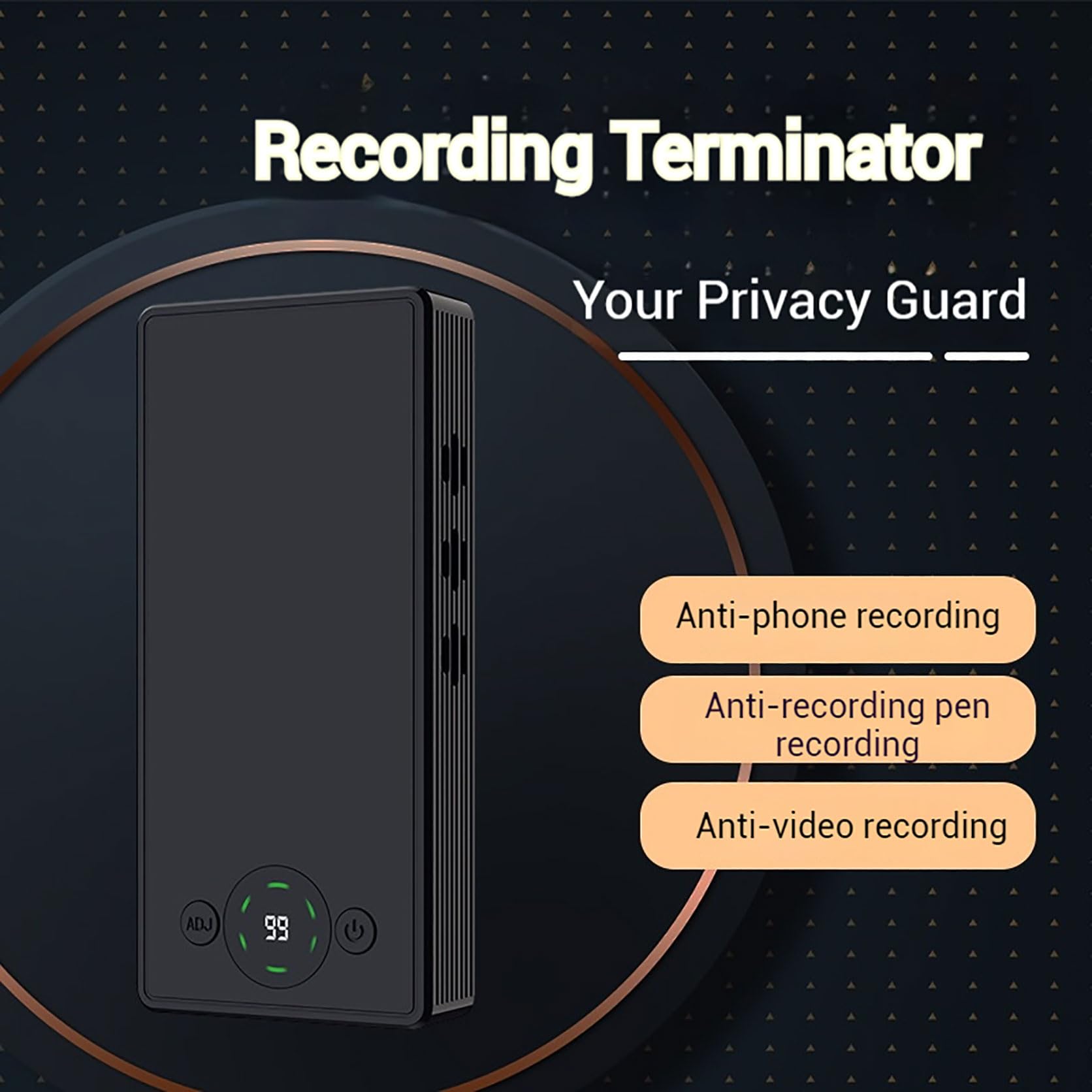 Dispositivo Anti-Registrazione Audio con Portata di 50 M, Jammer del Segnale Telefonico, Dispositivo Anti-Registrazione Portatile con Telecomando per La Riservatezza