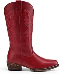 DREAM PAIRS Women's Cowboy Cowgirl Western Boots | mid-calf boots, snip toe, embroidered stitched, distressed, pull on, wedding, music festival, party, casual, outdoor