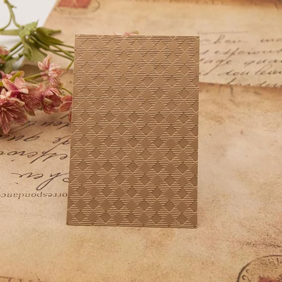 Striped Plaid Background Pattern Plastic Embossing Folder, 3D Textured Impressions Square Grid Background Embossing Folder Template for Card Making Scrapbooking Paper Craft Album Stamps DIY Decor