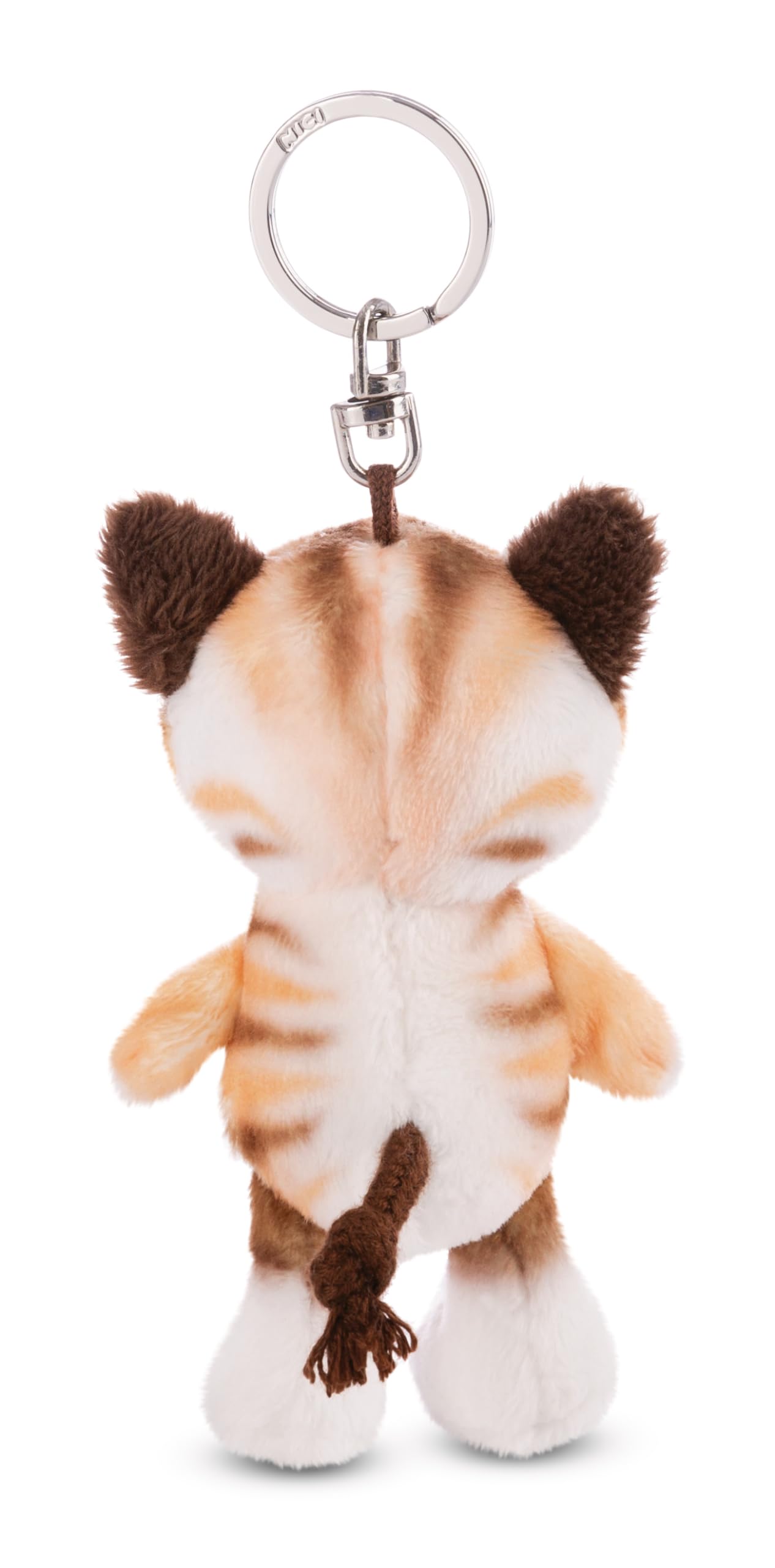 NICI Portachiavi Gatto Grigio 10cm Sdraiato: Peluche Morbido Green