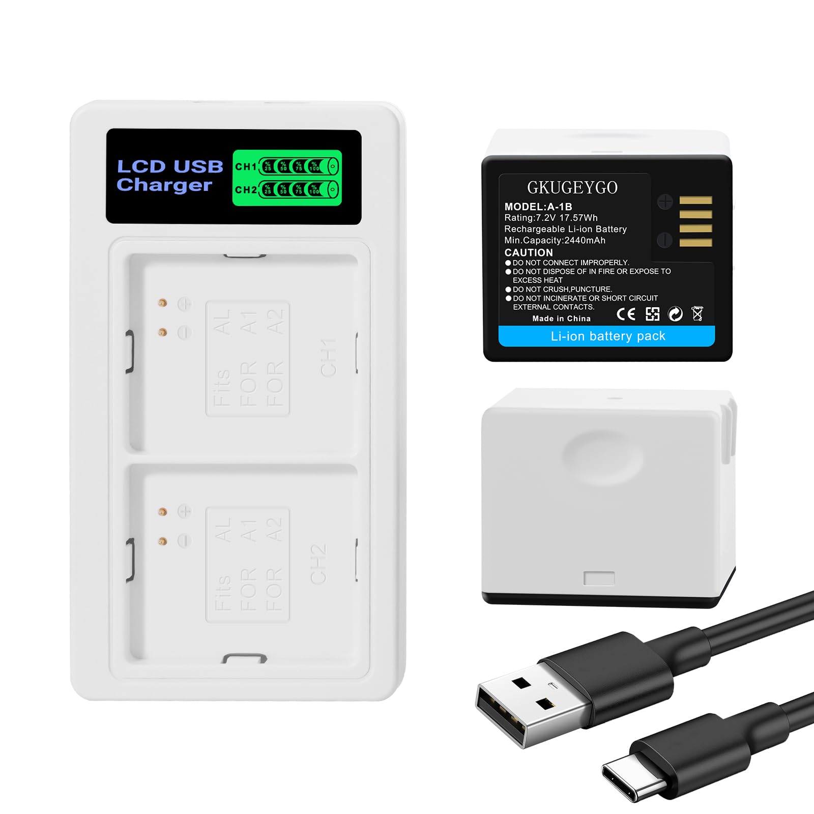 Amazon.com : GKUGEYGO 2-Pack A-1 A-1B A-1C Battery for Arlo Pro