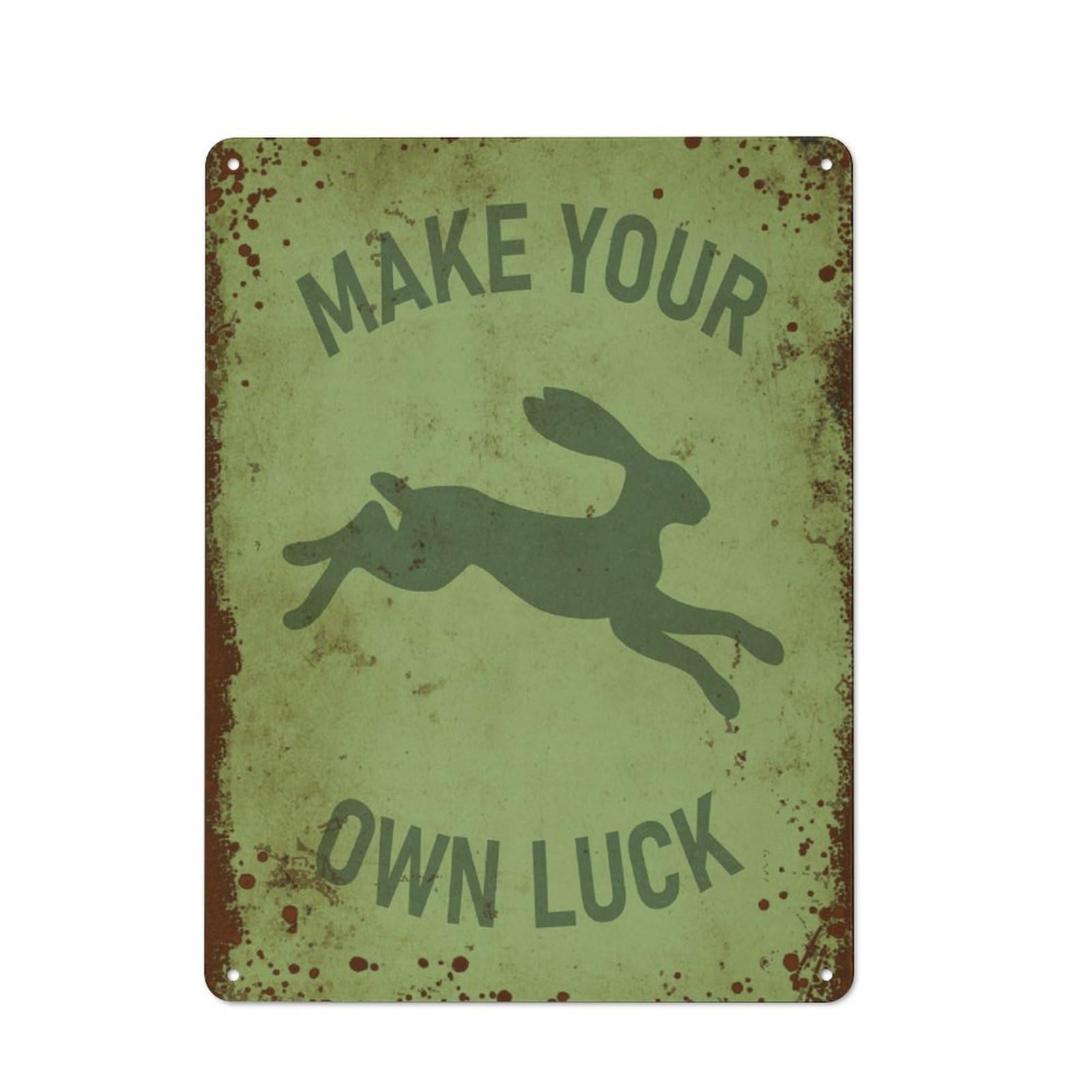 Kwqdozf Style-10 12X16inch Make Your Own Luck, Green Luck Wall Art Home Decor, Funny Home Wa