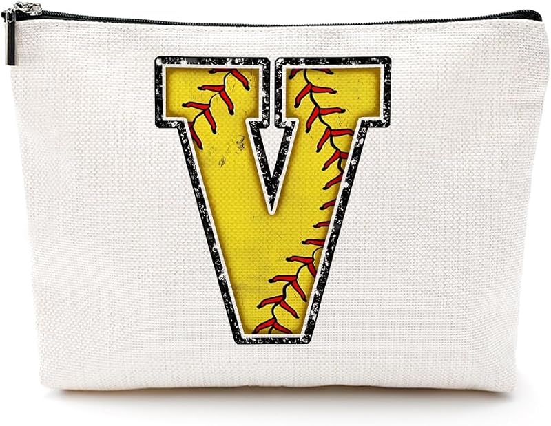 Necessaire de maquiagem CQM Softball V com zíper