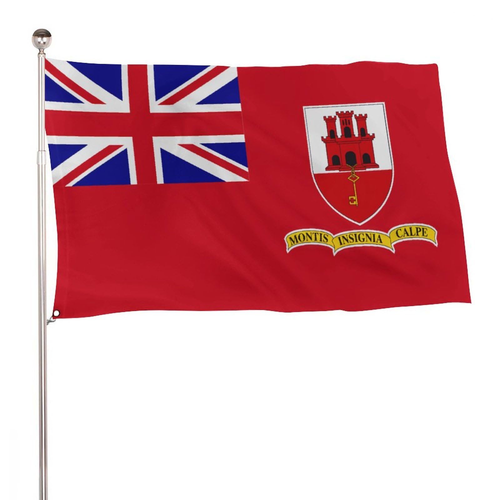 Civil Ensign of Gibraltar Flag 115D Polyester 5x3 Ft with 2 Metal Eyelets