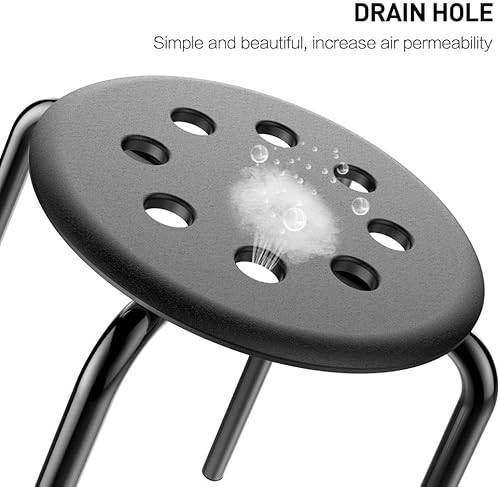 Miniatura 6 de Yaheetech Taburetes de plástico portátiles de 17.3 pulgadas de altura, sin espalda, parte superior redonda, cocina, hogar, jardín y sala de estar,