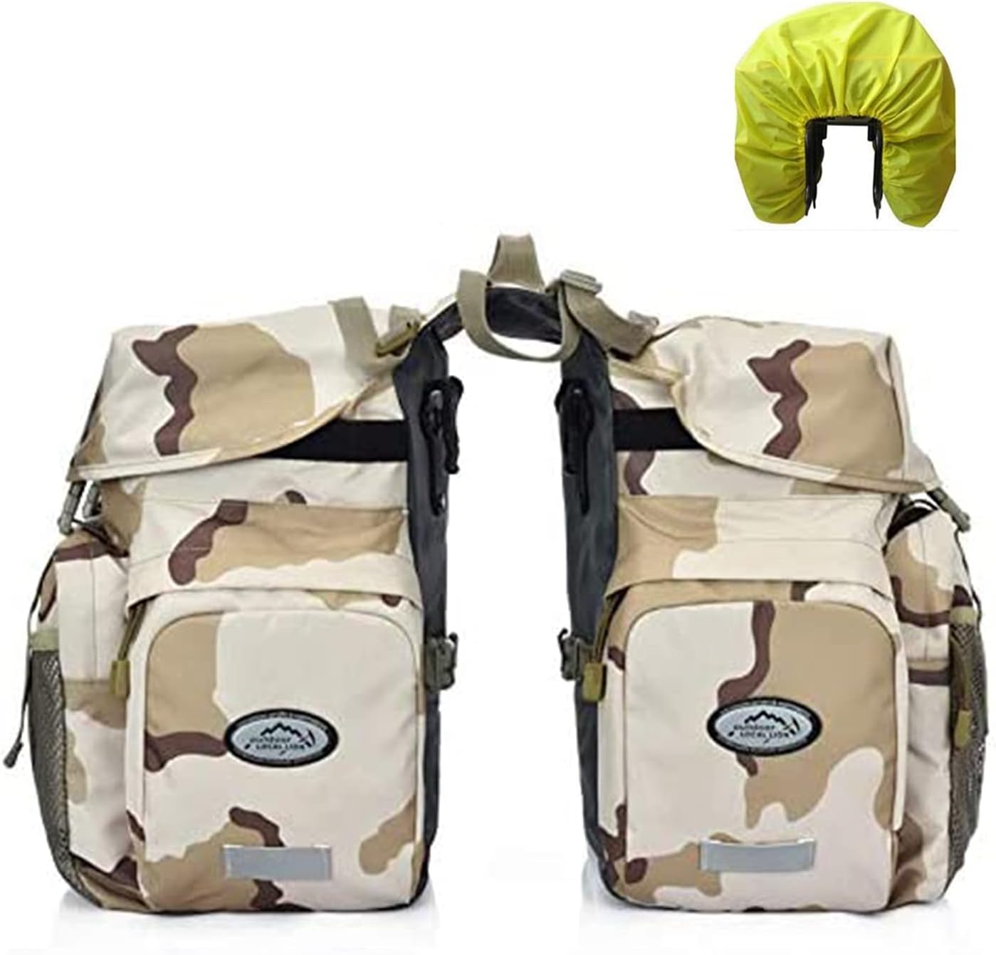 ZTZ 50L Panniers Bike Bags, Waterproof Bike Panniers Made of High-Density 600D Polyester for Durable Use, Bike Saddle Bag come with Reflective Trim and Rain Cover, Easy Organize in 7 inch Rack