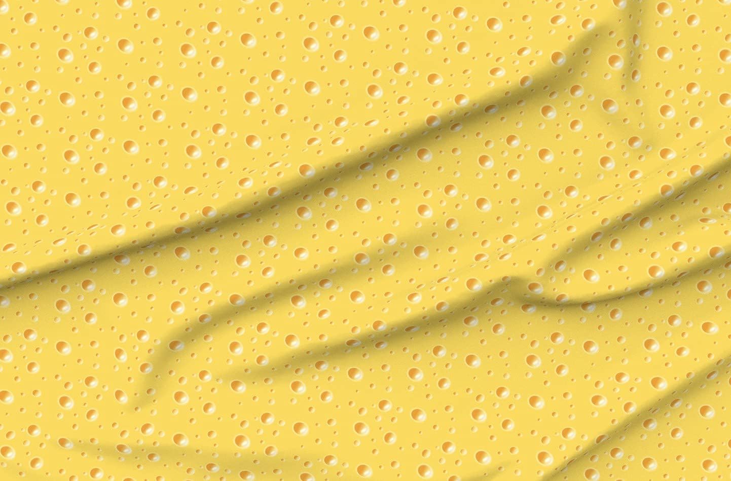 Spoonflower Fabric - Swiss Cheese Texture Yellow Food Foodie Kitchen Cooking Dairy Printed on Petal Signature Cotton Fabric Fat Quarter - Sewing Quilting Apparel Crafts Decor