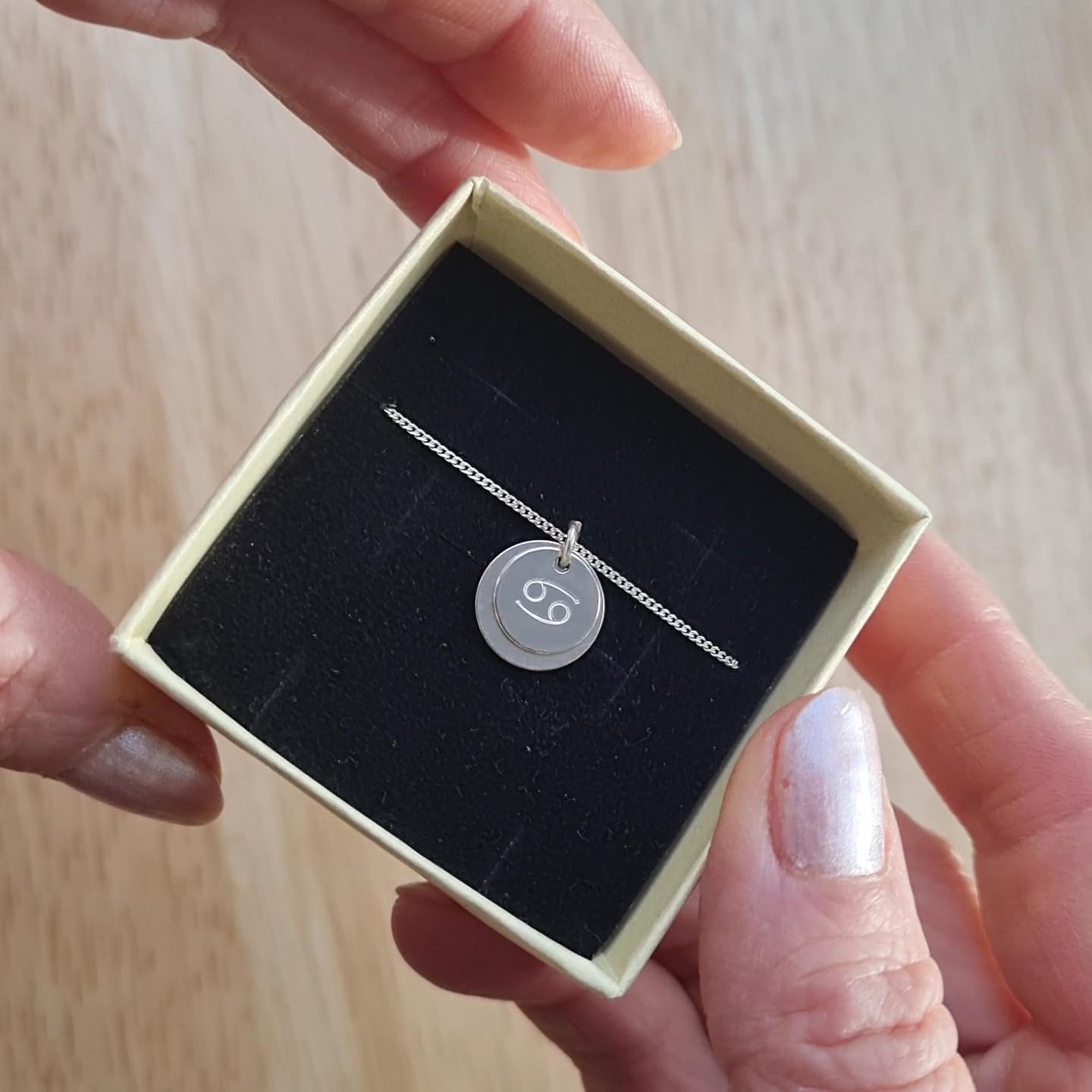 Personalisierte Sternzeichen Kette, Doppelanhänger, 925 Silber,