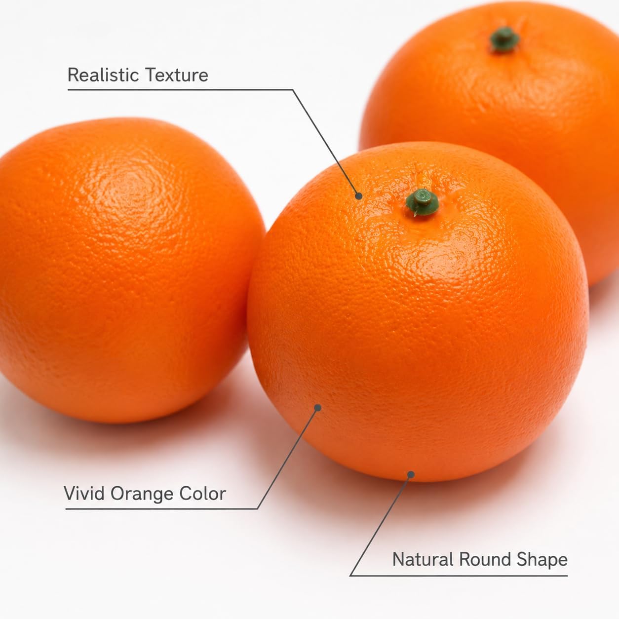 6 Pcs Simulation Plastic Orangese Lifelike Artificial Fake Lifelike Fruit Fake Oranges for Home Kitchen Party Bowl Display Photography Prop