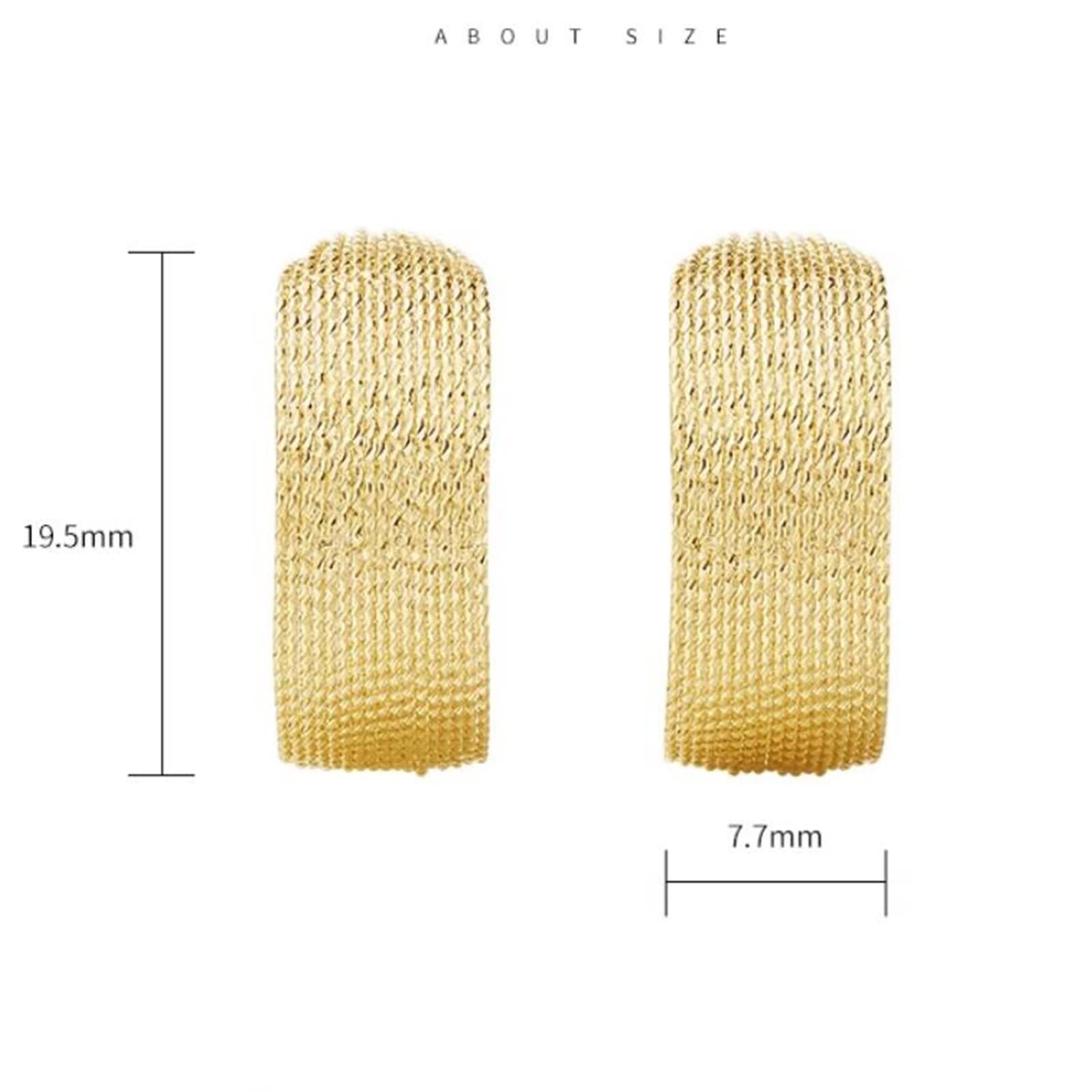 KnSam Żółte złoto 18K 750 Creole Hoop, kolczyki na sztyfcie Boże Narodzenie, fale, prawdziwa biżuteria damska kolczyki Au750 złoto