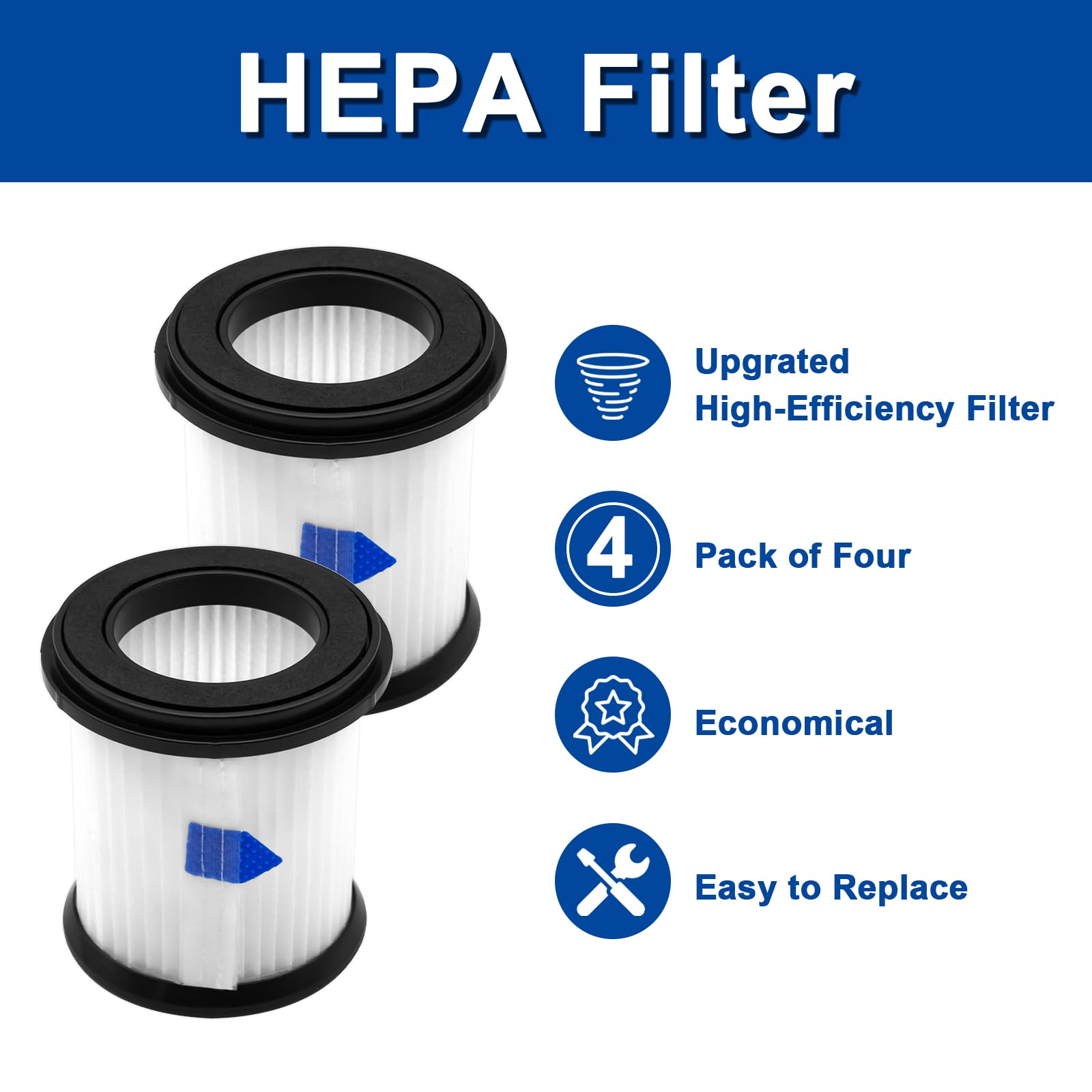 Garbage fighter 4PCS HEPA Filter with Mesh Filter Replacement for INSE N5S N5T S6T S6P Pro Cordless Vacuum Cleaner