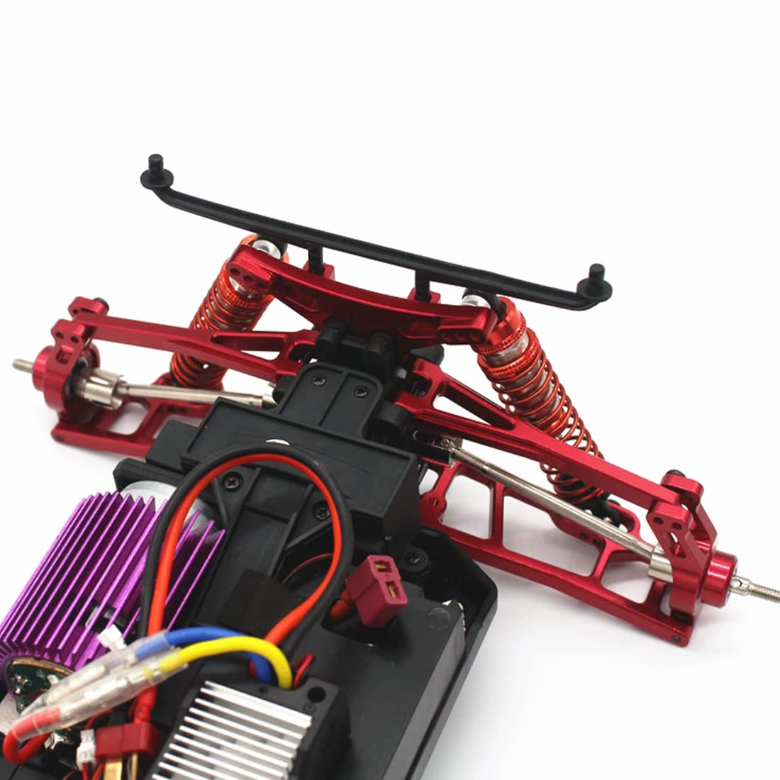 Set di Accessori per L'Aggiornamento del Metallo Braccio di Sospensione 'Ammortizzatore del Blocco dello Sterzo per 104009 12402-A RC Car,Grigio