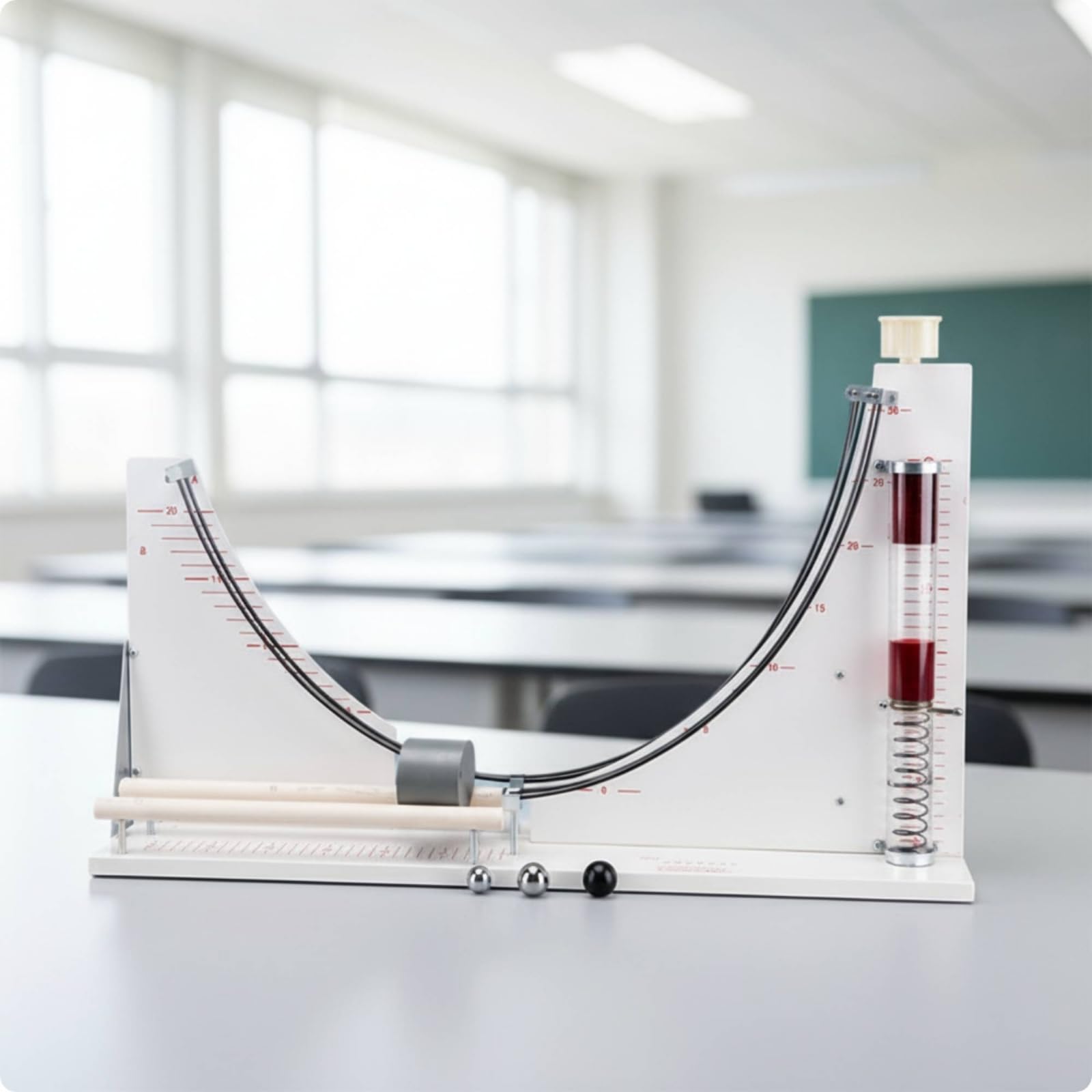 Dimostratore con Binario Doppia Rotaia Educativo Dimostratore di Energia di Movimento da Laboratorio Strumento Didattico per Scuole, Studenti