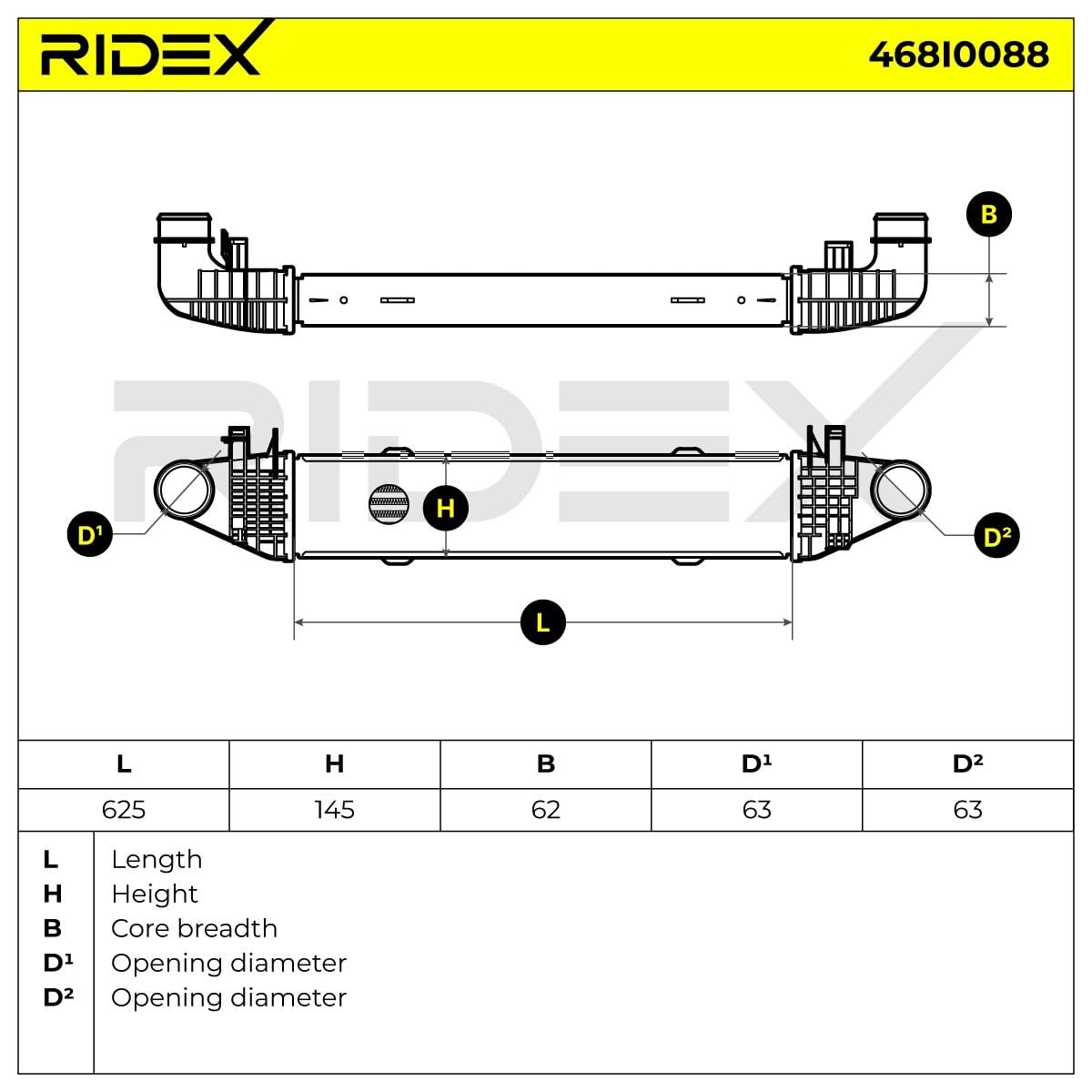 RIDEX 468I0088 Intercooler Compatible con MERCEDES-BENZ Clase C T-modell S204