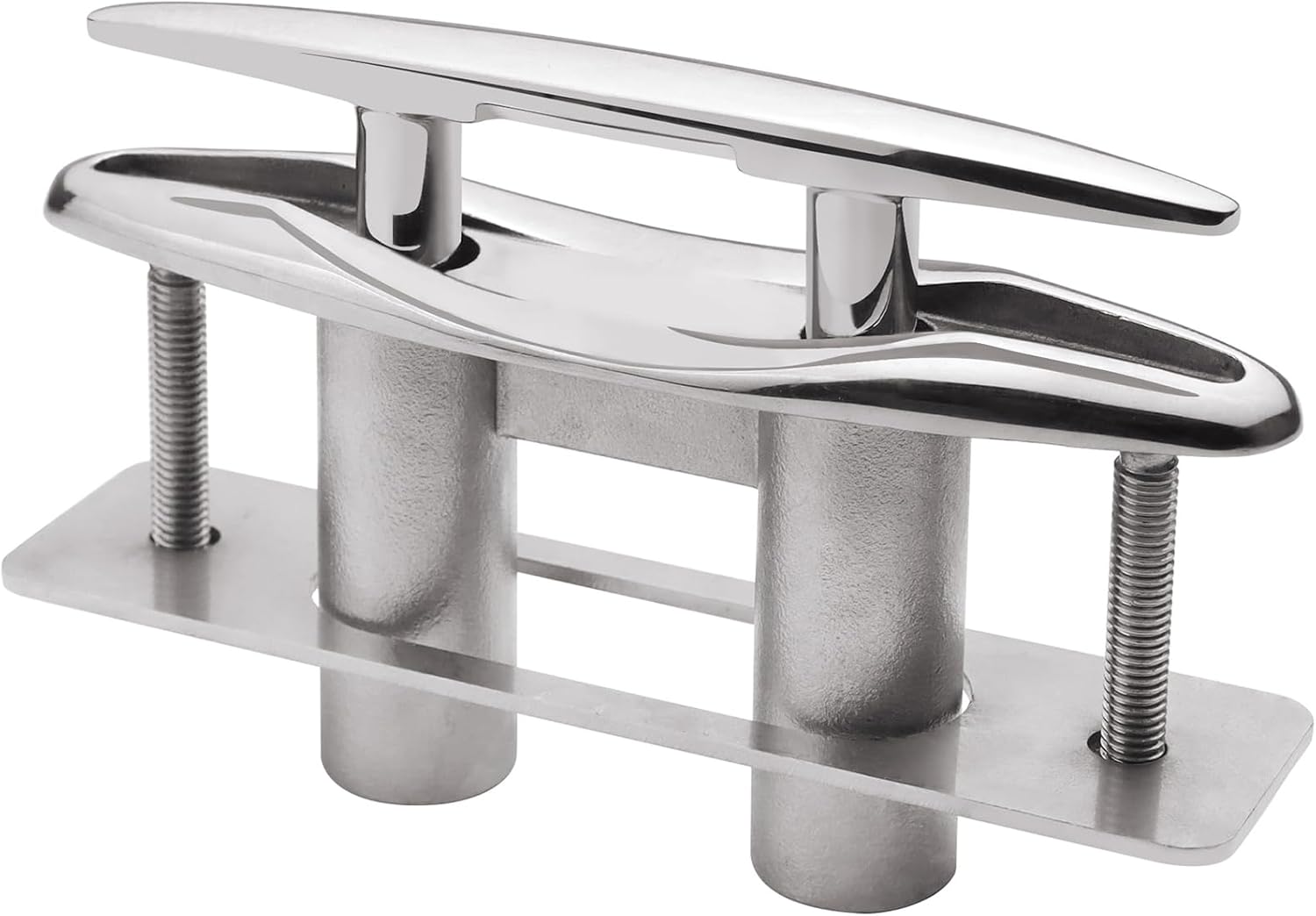 DIDILLX 埋め込み式デッキクリートリフト、バッキングプレートとナット付き ステンレススチールボートクリート 格納式 6インチ