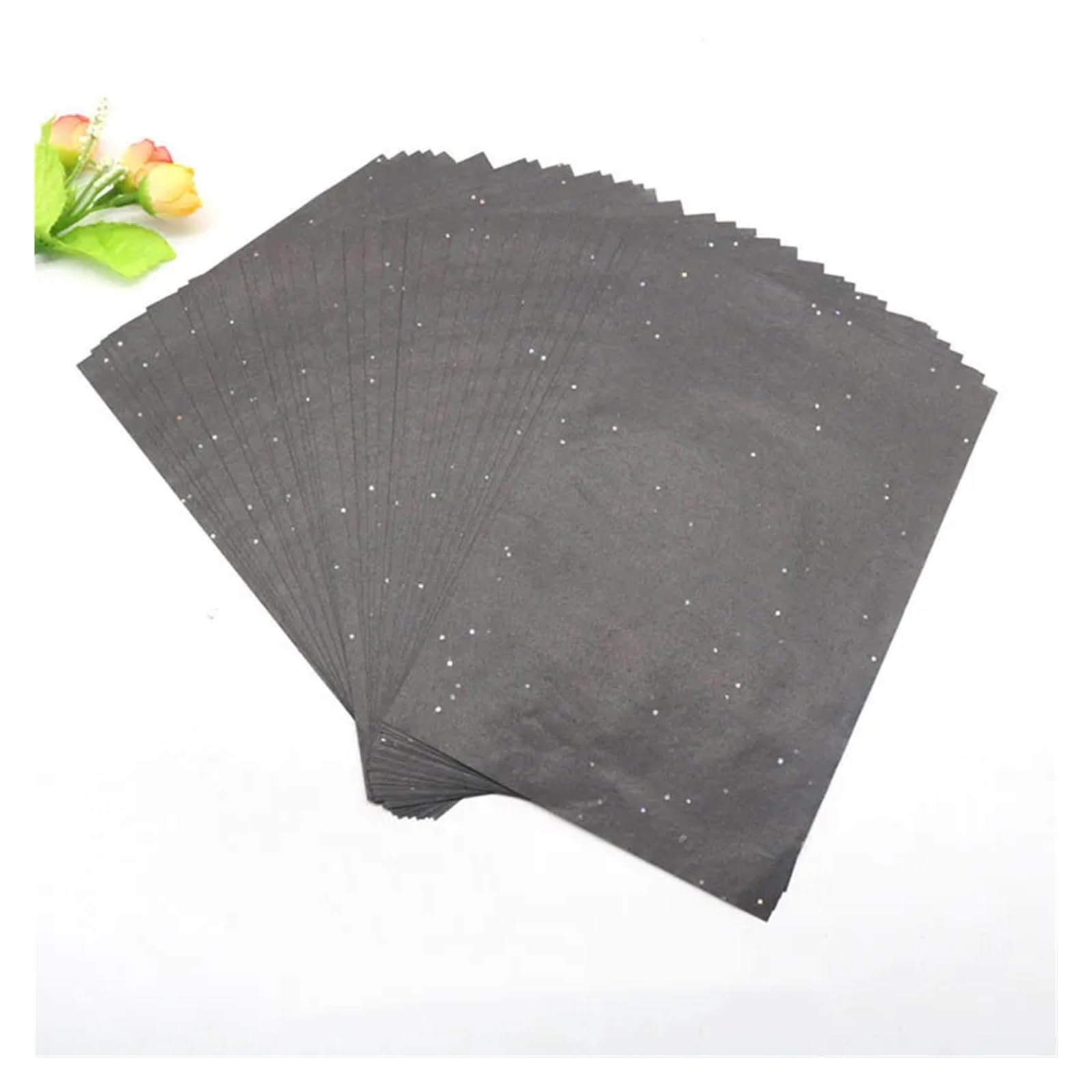 Geschenkpapier Bögen Durchscheinendes Seidenpapier, 100 Blatt A4/A5 | Obstverpackung, florales Verpackungsmaterial(100pc A5 G-Black)