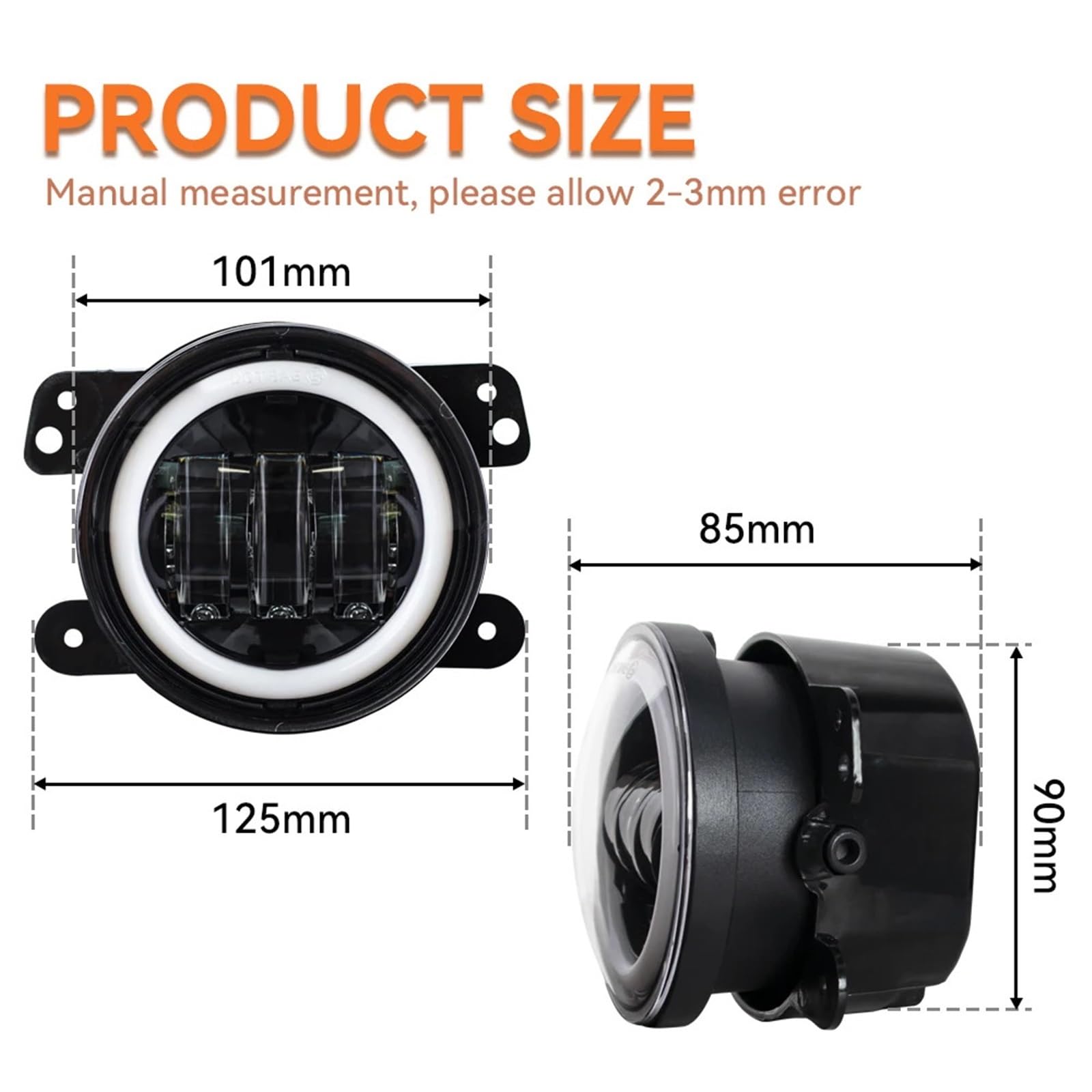 Światła drogowe Do Wrangler Jk 2X4 " | Calowe Okrągłe Diodowe Światła Przeciwmgielne Off Road Lampy Przeciwmgielne(4 inch with halo)