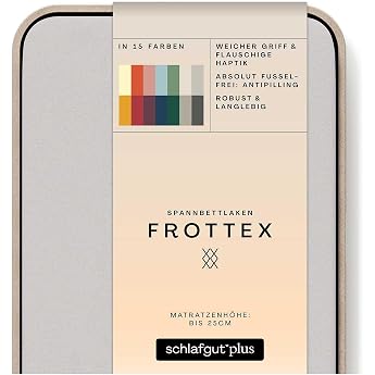 schlafgut Frottex Fitted Sheet 180 x 200 cm Terry Cotton Grey Light