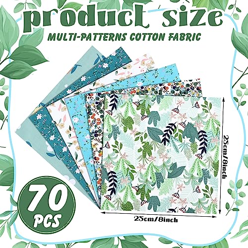 image for Tudomro 70 Pcs 10 x 10 Inch Cotton Fabric Square No Repeat Patchwork F