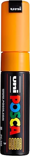 Posca Marcador 7M en naranja, bolígrafos posca para suministros de arte, suministros escolares, arte rupestre, pintura de tela, marcadores de tela,
