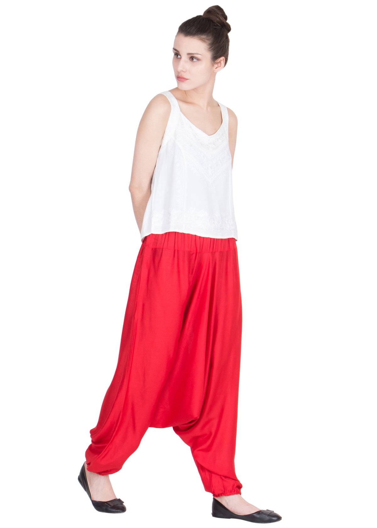 lujoso Harem Pants for Women | Stylish Afghani Salwar | Women's Rayon Fabric Pants Loose Fit for Yoga & Dancing | Waist Size 22 to 42 Inches-picture-34