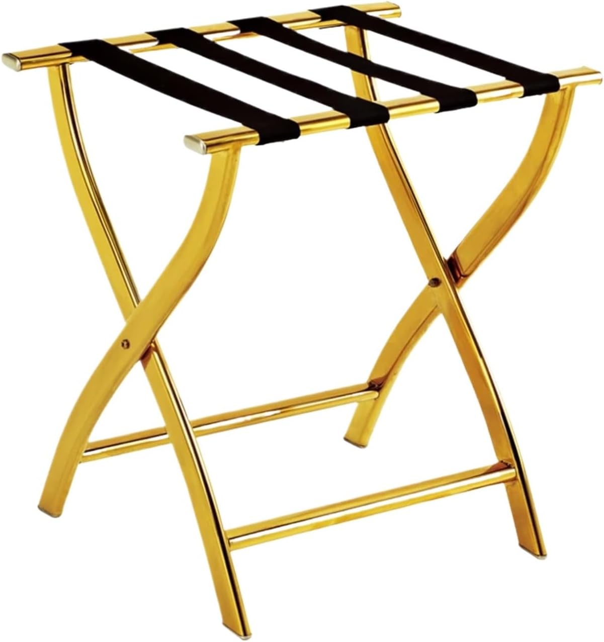 Luggage Rack Durable Clothes Rack Stainless Steel Multi-Purpose Folding Luggage Stand For Hotel Suitcase Stand(Gold)