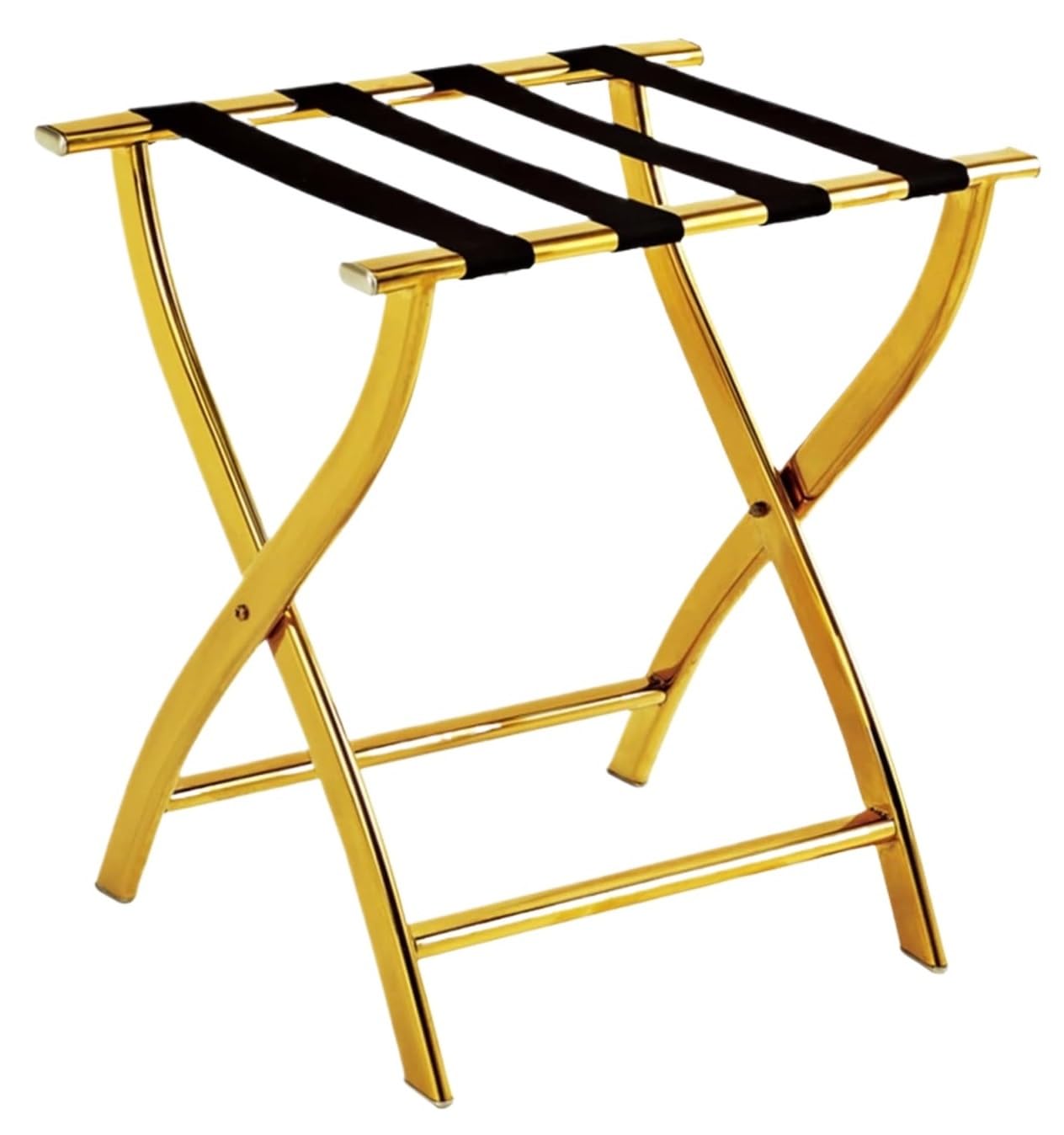 RUVOO Porta Valigia da Camera Hotel, Portapacchi Durevole Portapacchi Pieghevole Multiuso in Acciaio Inossidabile per Hotel Accessori Camera da Letto(Gold)