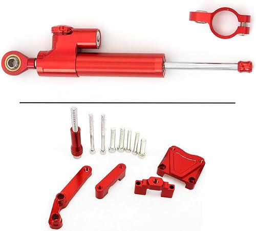 FXCNC Amortiguador de dirección CNC para motocicleta, barra de control de amortiguador con kit de soporte de montaje, juego completo compatible con