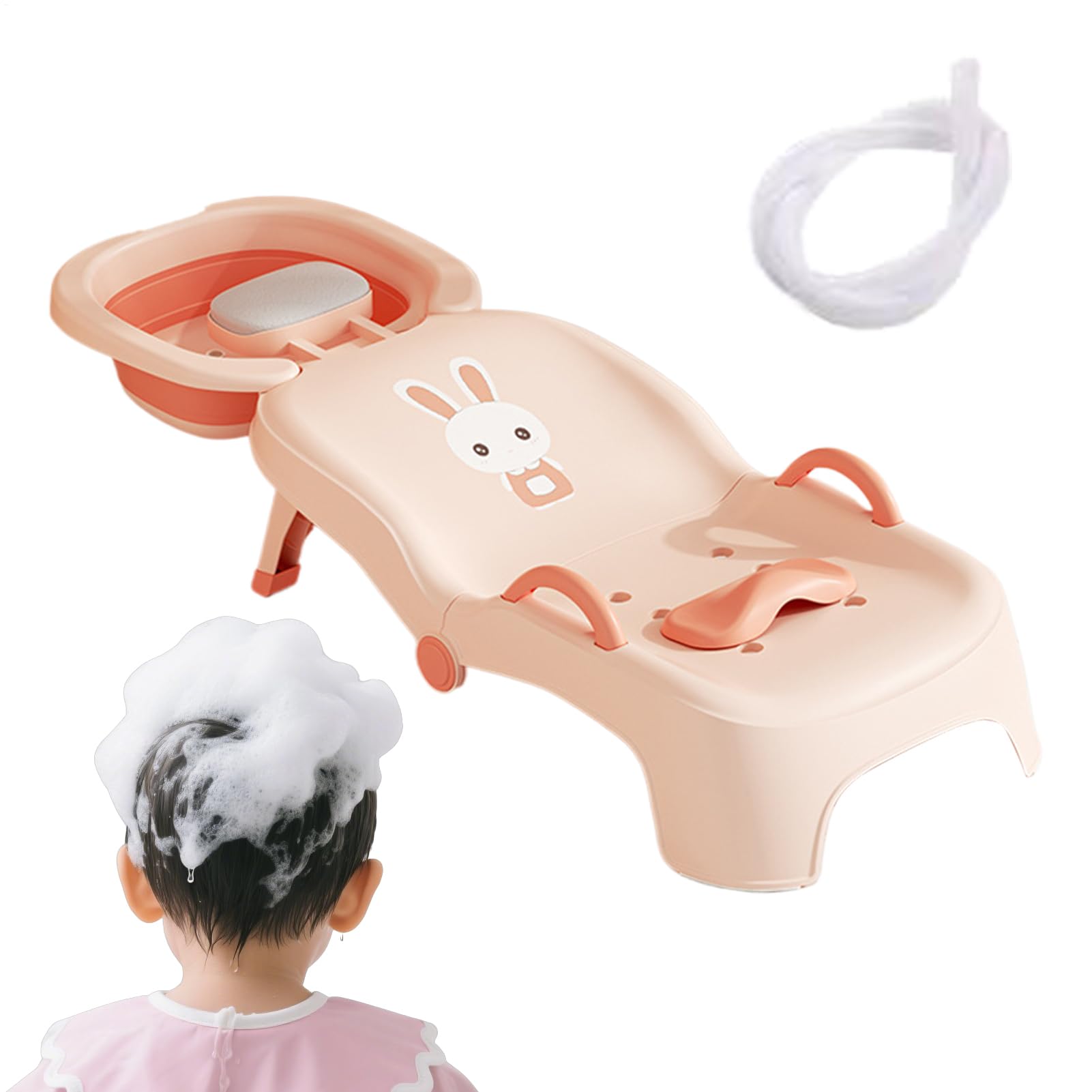 Silla De Lavado Capilar Infantil Asiento Reclinable y Portátil Ligero para | Silla Plegable Lavacabezas Niños Pequeños Hogar Baño Aseo Salón Bebés, Niños y Niñas
