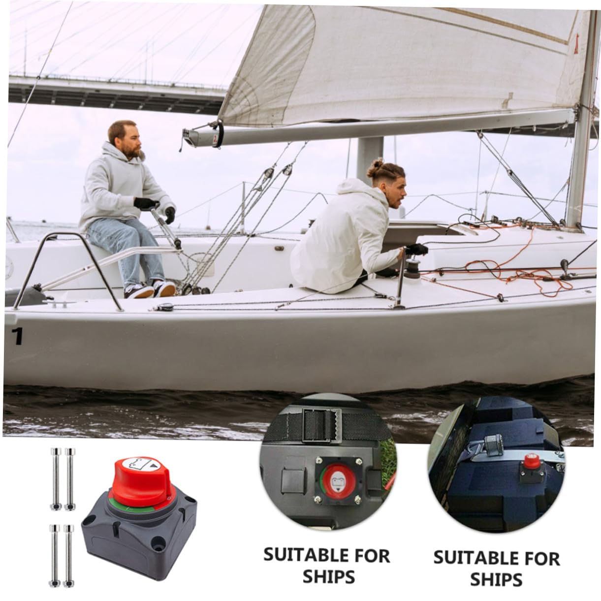 MAGICLULU Interrupteur Principal de Déconnexion de Batterie 600A, en Plastique et Laiton, Protection pour Remorques de Voyage et Bateaux, 1 Jeu
