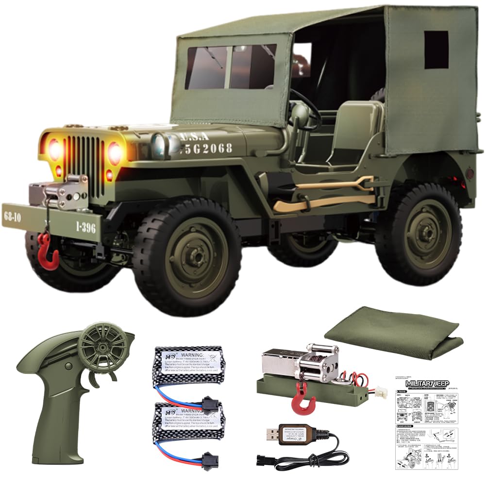 【MASU】JEEP Military 1/10 RTR ジープ グレー Amazon.com: SNACKTANT RC Military Truck Rock Crawler, 1:10 4WD Off