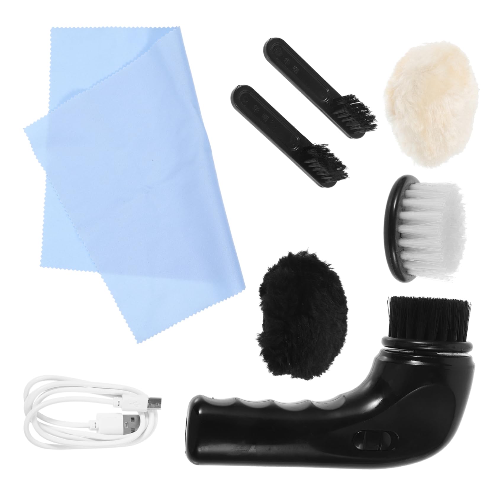 LIFKOME Cireuse à Chaussures Électrique Rechargeable Brosse Manuelle pour Polissage Kit Entretien avec Accessoires pour Et Chaussures Utilisation Pratique Et Ergonomique