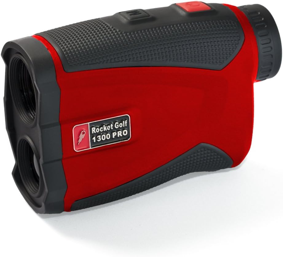Golf Range Finder Laser -"Birdie 1300 Pro" red – RocketGolf – FlagFinder – 1300Y Distance Measurement