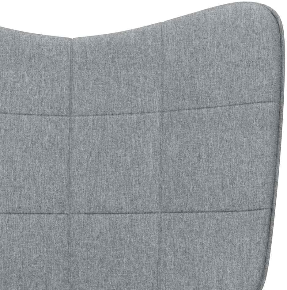 Modern Rocking Chair for Living Room, Comfortable Upholstered Nursery Rocker with Padded Armrests and Solid Wood Legs, Light Grey Fabric Reading Chair for Bedroom, 30.7W x 24D x 38.6H
