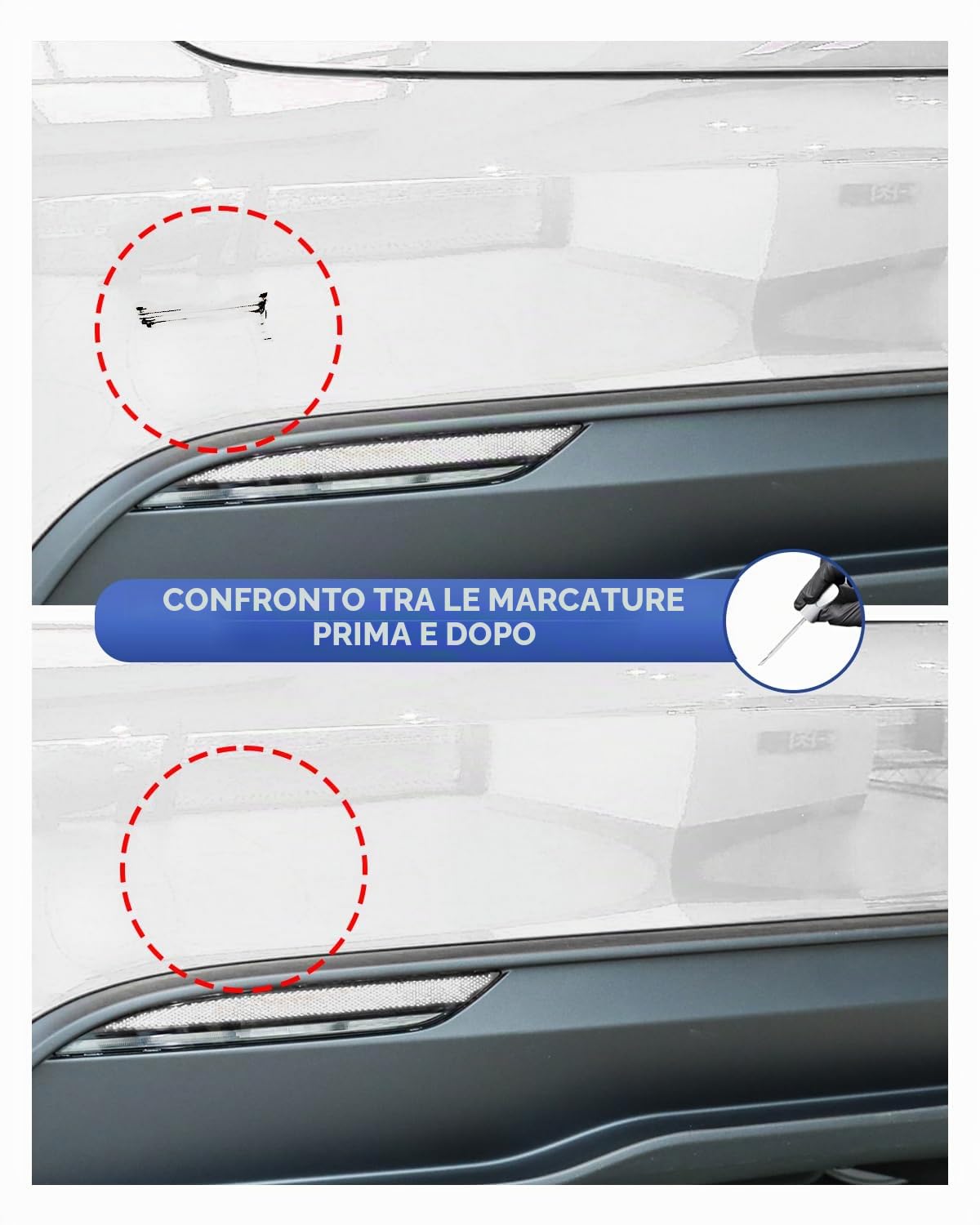 Tesla Penna per vernice Pearl White Riparazione graffi fai-da-te Model 3/Y/S/X