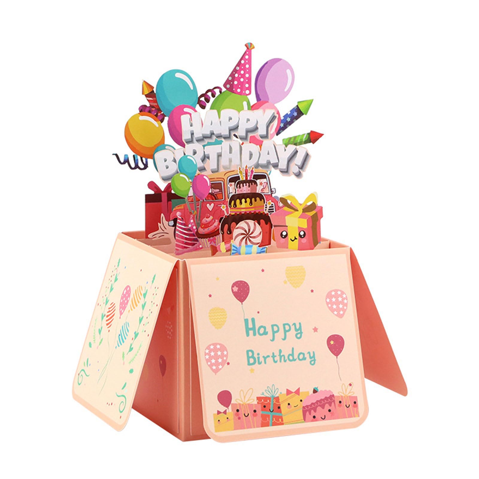 Yhplxyuus Unique Birthday Boxes Greeting Card Creative 3D Birthday Card Envelope Boxes for Collector and Gifters Beautiful Blessing Greeting