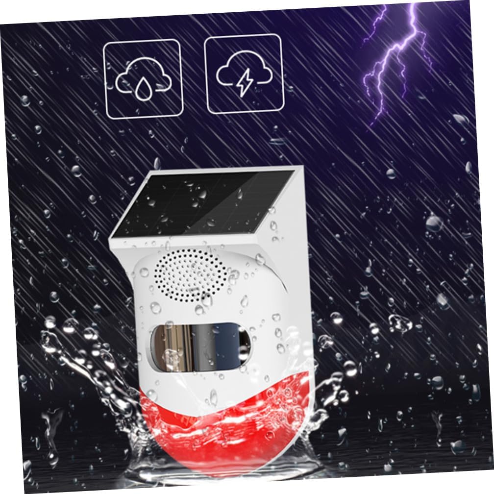 Uonlytech 2pcs Driveway Alarm Solar-Powered Infrared Household Security Sensor Easy to Use Audible Vibration Alarm