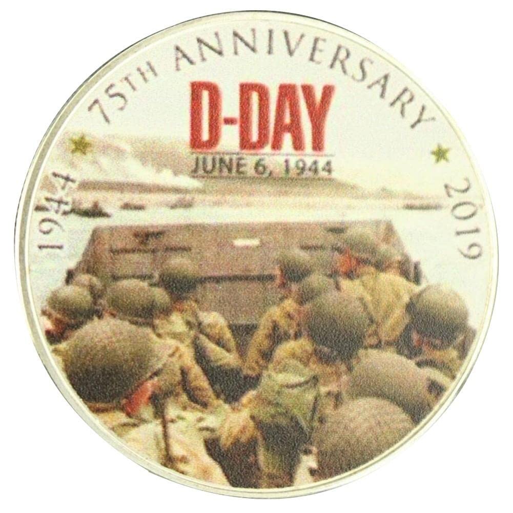Pinicecore As Show 75Th Anniversary Of Normandy Landing Souvenir Silver Plated Coin D-Day Commemorative Coin Veteran Collectible Commemorative Coin