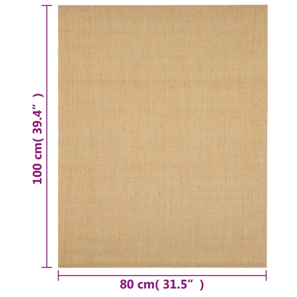 Tapis en Sisal Naturel 80x100 cm, Tapis de Sol Antidérapant avec Envers en Latex, Tapis Tissé Rectangulaire pour Salon, Salle à Manger, Bureau et Couloir, 2000 g/m²