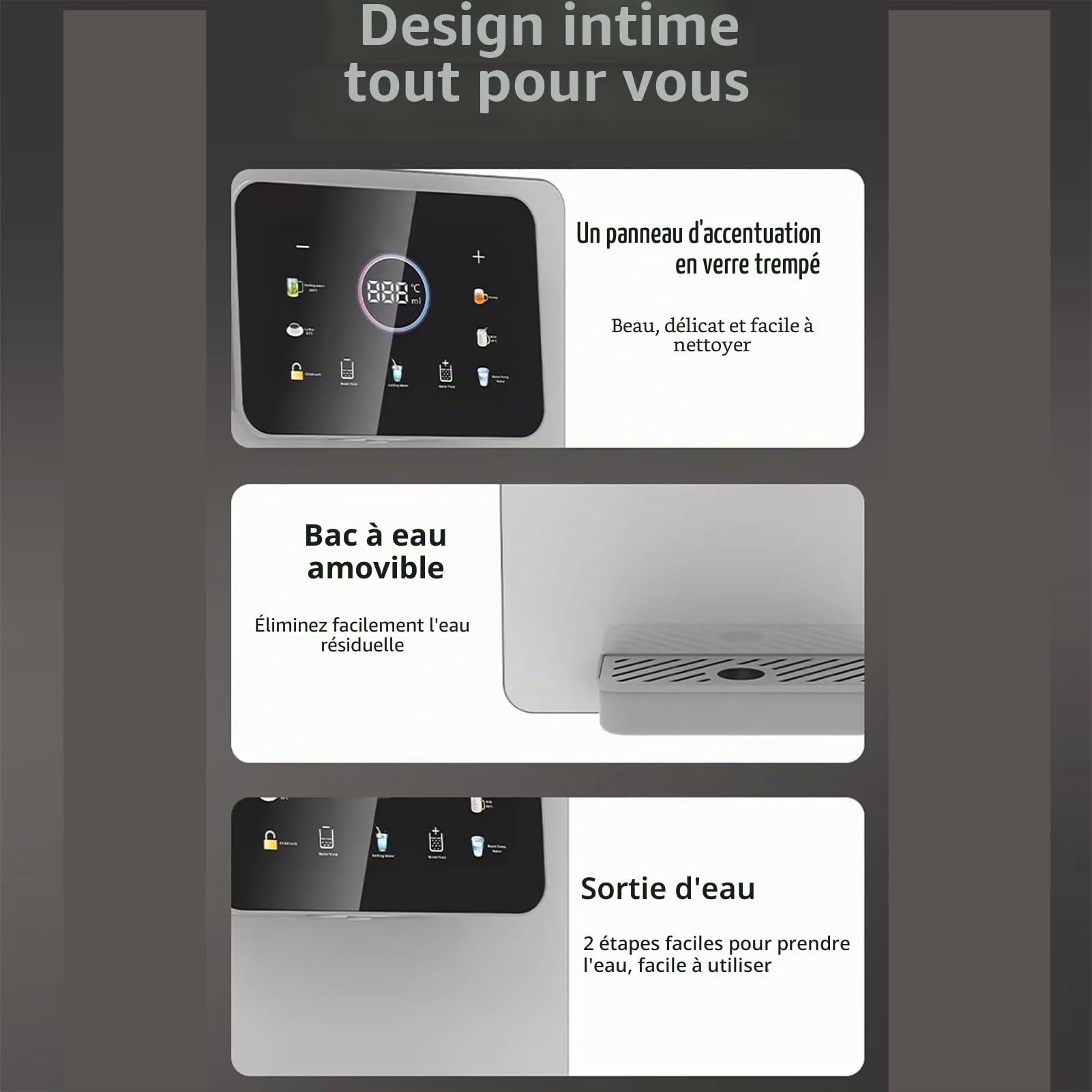 Générique Distributeur d'eau Chaude et Froide sur Secteur d'eau Et Mural Distributeur Mural alimenté Secteur de 2200 w Fontaine a Eau Autonome par Le réseau