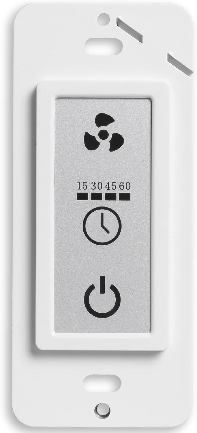 Homewerks 7150-11 Bathroom Fan LCD Control Switch with Fan Timer for 2-Function Switch