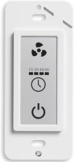 Homewerks 7150-11 Bathroom Fan LCD Control Switch with Fan Timer for 2-Function Switch