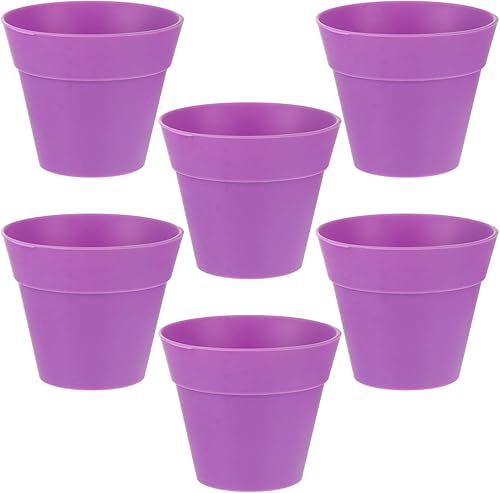 6 tazas de plástico para tartas de postre con tapa, cuchara de pala, magdalenas, macetas de vivero con cúpula para plantas de interior y exterior,